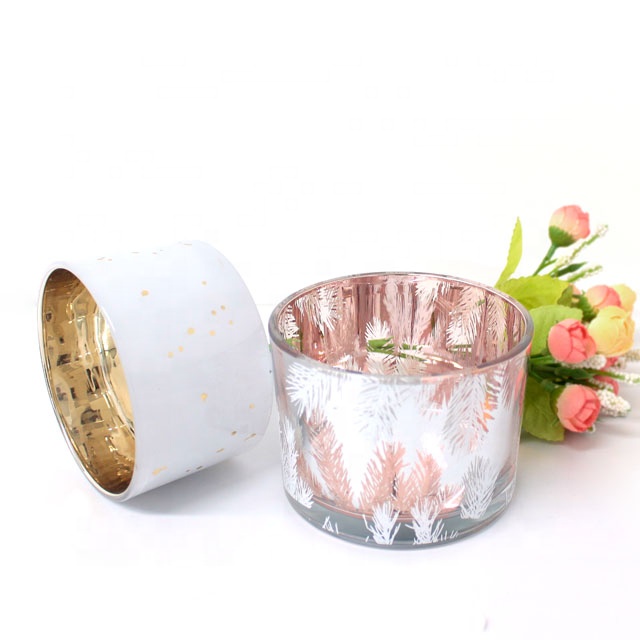 High quality white glass candle jar glass jars for candles