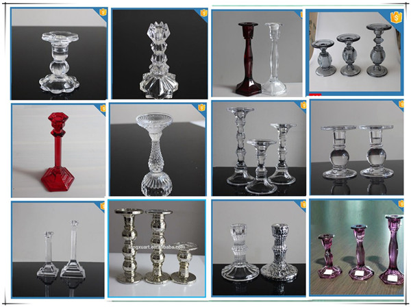 Pillar crystal candle holder candlestick for home decorative